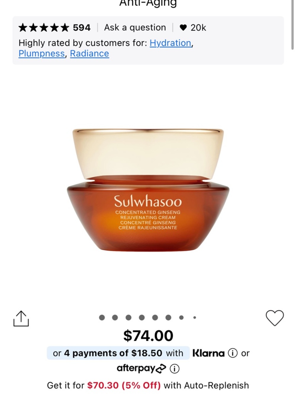 Sulwhasoo Concentrated Ginseng Rejuvenating Eye Cream 3mL Mini BNIB - Picture 2 of 7